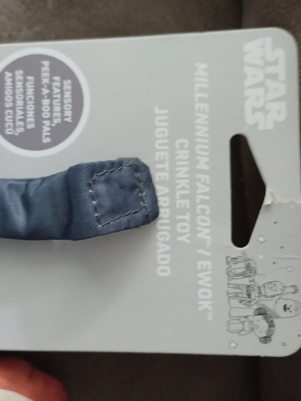 Star Wars Blue Space Bib with Falcon Graphic and Orange Teether